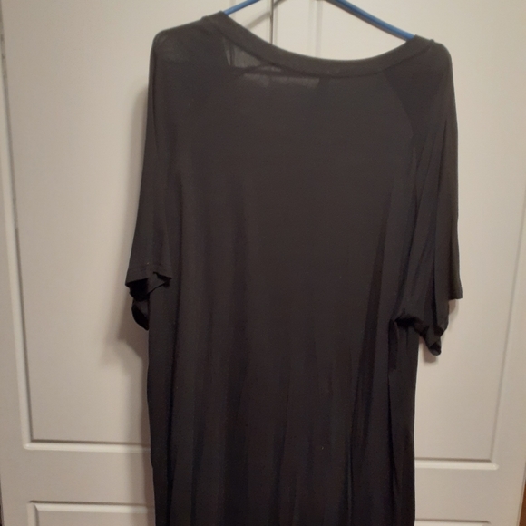 Black T-Shirt With Faux Leather Detail - Picture 2 of 5